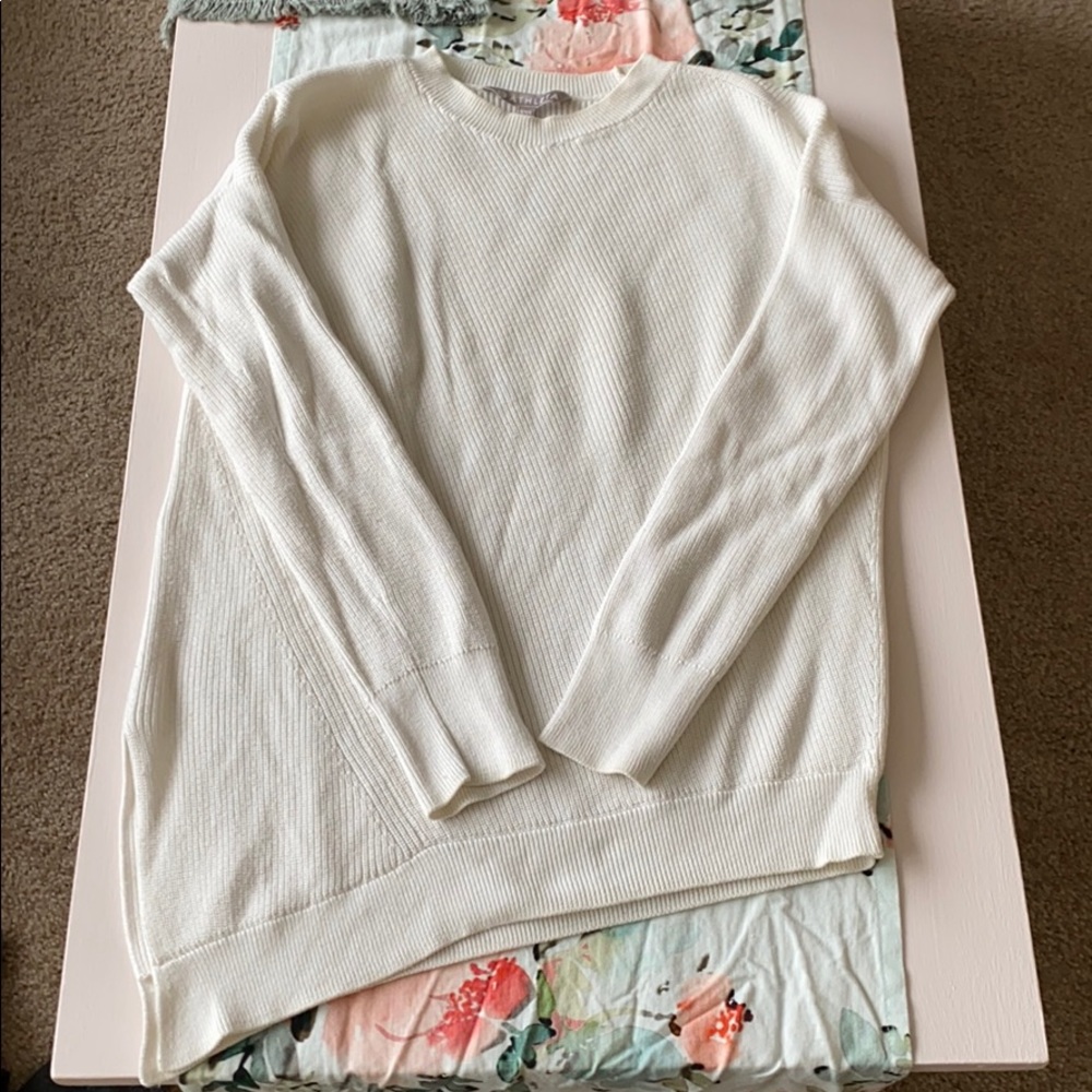 Athleta cream colored cotton blend sweater